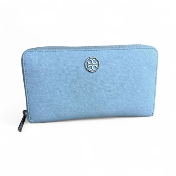 Tory Burch Sky Blue Zip Wallet - Picture 13 of 13
